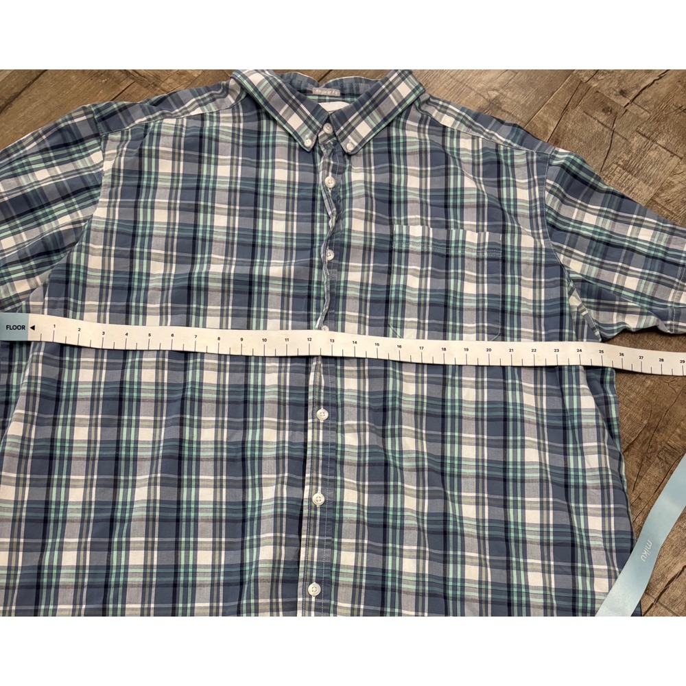 Columbia Mens XXL Blue Green Plaid Short Sleeve Button Down Shirt AM9132 Regular - Picture 4 of 7